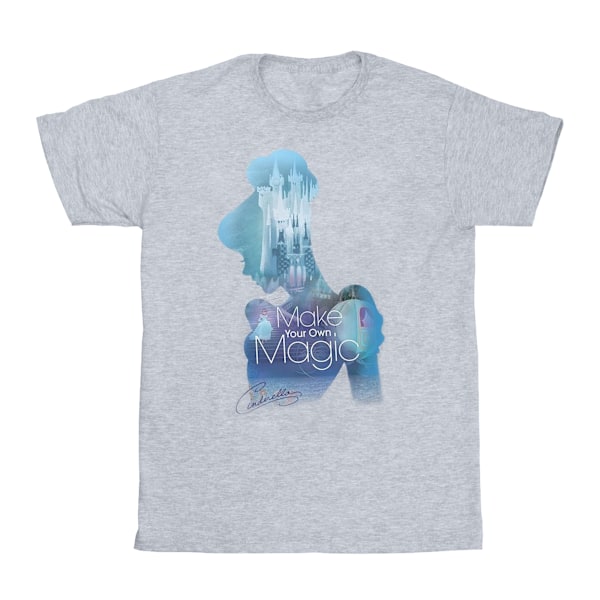 Cinderella Girls Skapa din egen magi Silhouette Bomull T-shirt Sports Grey 9-11 Years