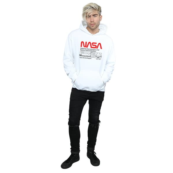 NASA Herr Space Shuttle Hoodie S Vit White S