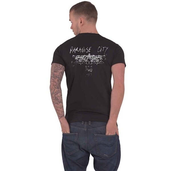 Guns N Roses Unisex Adult Paradise City Stars Back Print T-Shir Black XXL