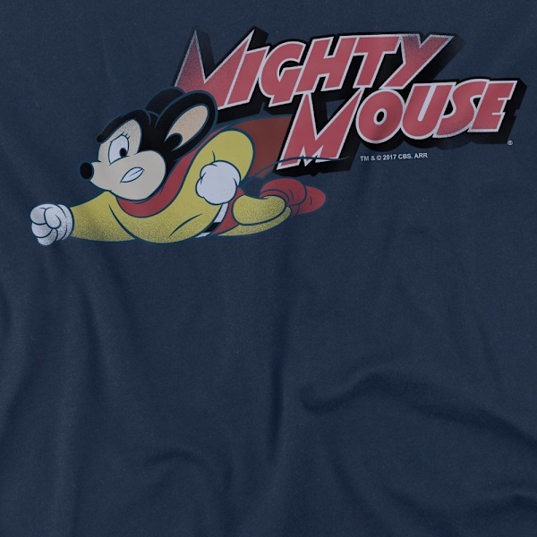 Mighty Mouse Herr Mighty Retro T-Shirt 4XL Marinblå Navy 4XL