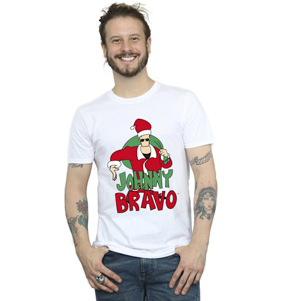Johnny Bravo Herr Johnny Christmas T-shirt M Vit White M