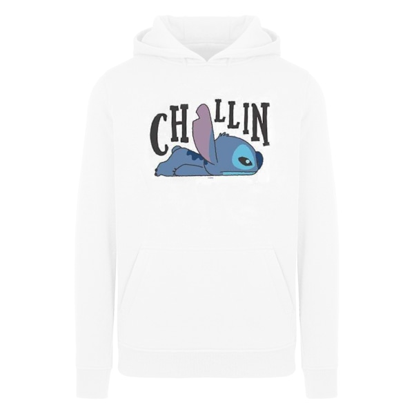 Disney Flickor Lilo & Stitch Chillin Hoodie 7-8 År Vit White 7-8 Years