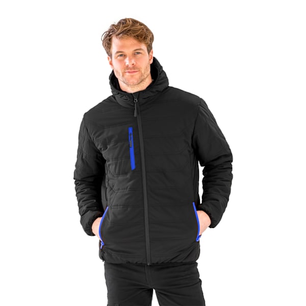 Result Genuine Recycled Mens Compass Padded Winter Jacket XS Bl Black/Royal Blue XS