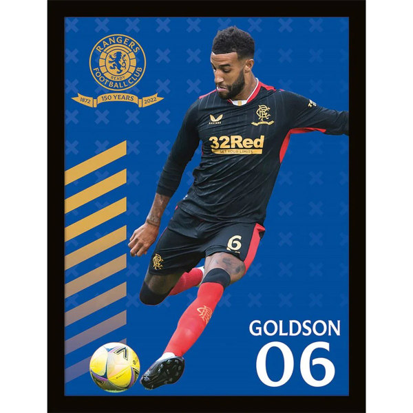 Rangers FC Goldson Print 40cm x 30cm Blå/Gul Blue/Yellow 40cm x 30cm