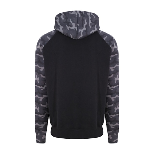 Awdis Just Hoods Vuxen Unisex Tvåfärgad Huvtröja Baseball Sweatshirt/Hoodie L Solid Black/ Black Camo Solid Black/ Black Camo L