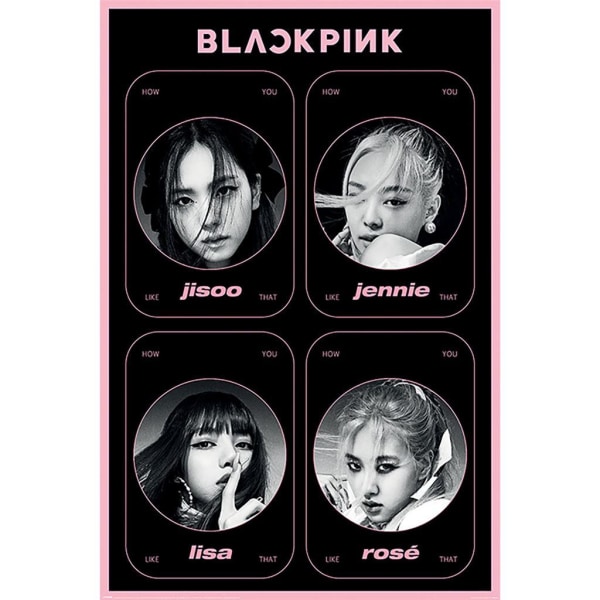 BlackPink How You Like That Poster 91,5 cm x 61 cm x 0,1 cm Svart/ Black/Pink 91.5cm x 61cm x 0.1cm