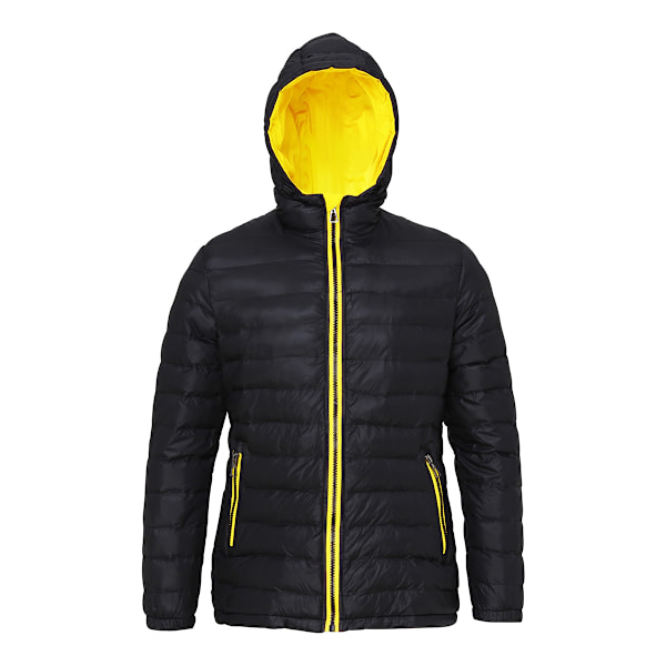 2786 Dam/Damjacka med huva, vatten- och vindavvisande, vadderad Black/Bright Yellow 2XL