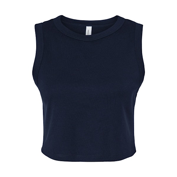 Bella + Canvas Dam/Kvinnor Enfärgad Micro-Rib Muscle Crop Top M Solid Navy M