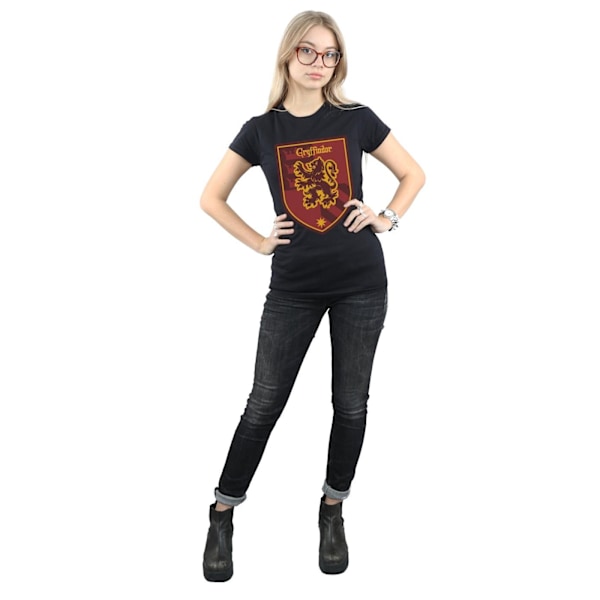 Harry Potter Dam/Kvinnor Gryffindor Crest Flat Bomull T-shirt Black S