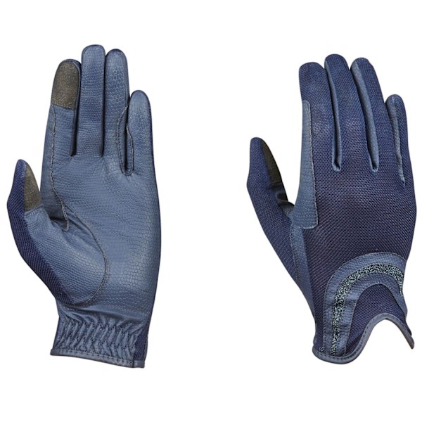 Dublin Mesh Palm Getläder Glitter Ridhandskar S Marinblå Navy S