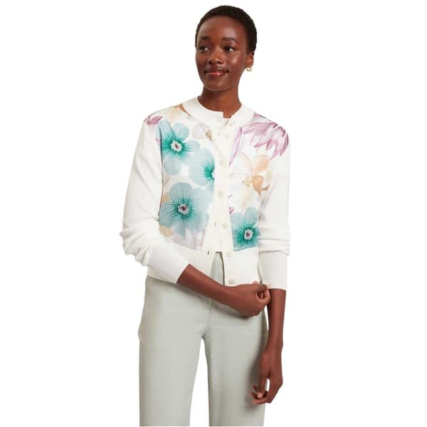Ted Baker Dam/Dam Floral Vävd Kofta 8 UK Ivory Ivory 8 UK