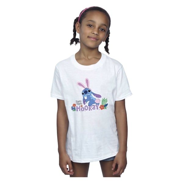 Disney Girls Lilo & Stitch Hippity Hop Stitch Bomull T-shirt 9- White 9-11 Years