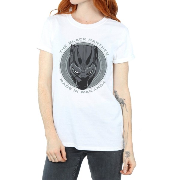 Black Panther Dam/Damer Tillverkad I Wakanda Bomull Boyfriend T-Shirt White L