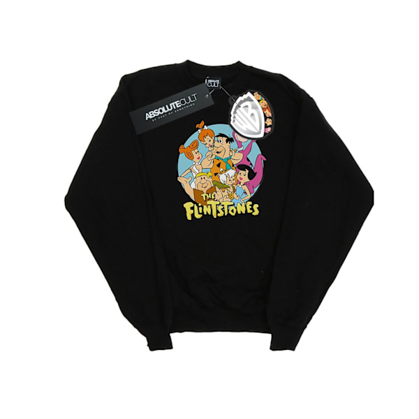 The Flintstones Dam/Damer Grupp Cirkel Sweatshirt XL Svart Black XL