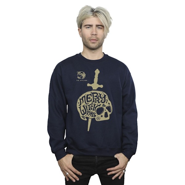 Netflix The Witcher Merry Witchmas Sweatshirt 3XL Marinblå Navy Blue 3XL