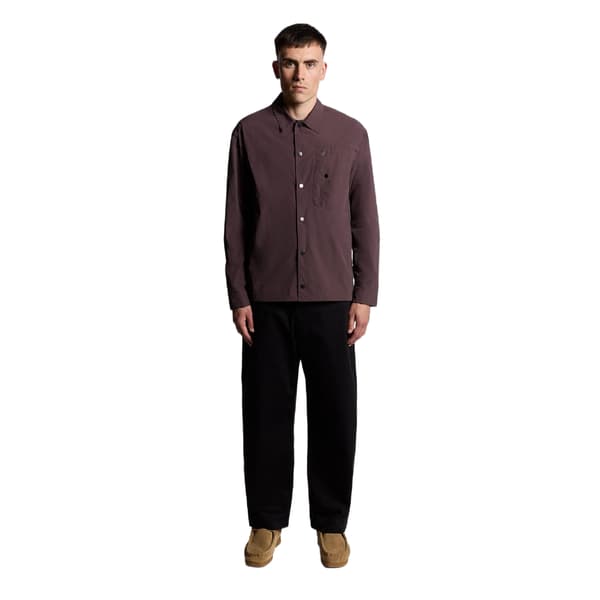 Lyle & Scott Herr Crinkle Oversized Skjorta S Brun Brown S
