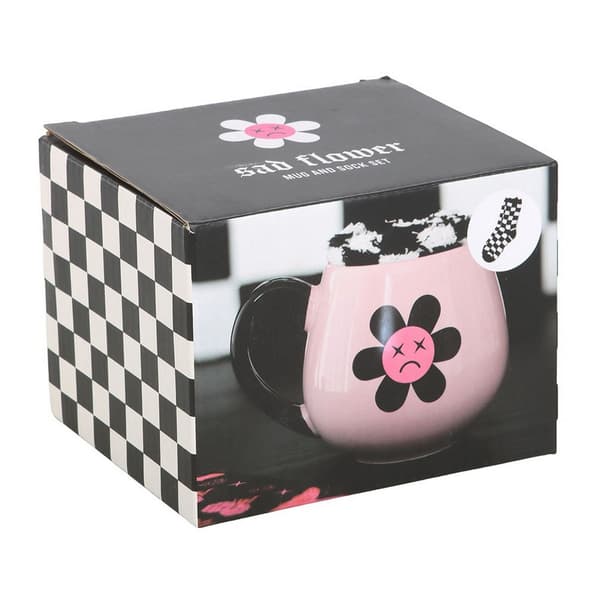 Something Different Ledsen Blomma Mugg och Strumpset One Size Rosa/B Pink/Black One Size