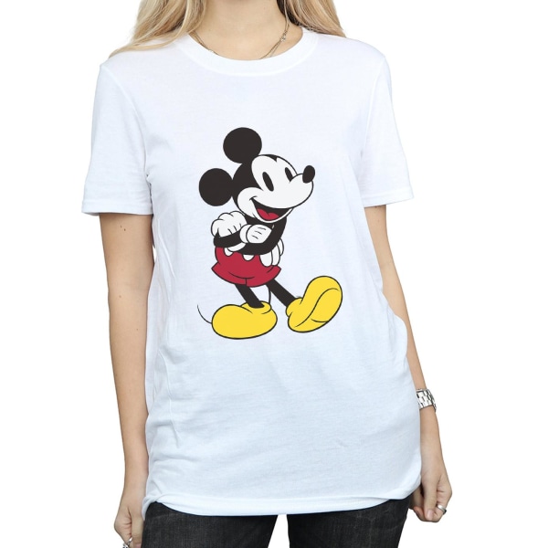 Disney Dam/Damer Klassisk Mickey Mouse Bomull Boyfriend T-Sh White XXL