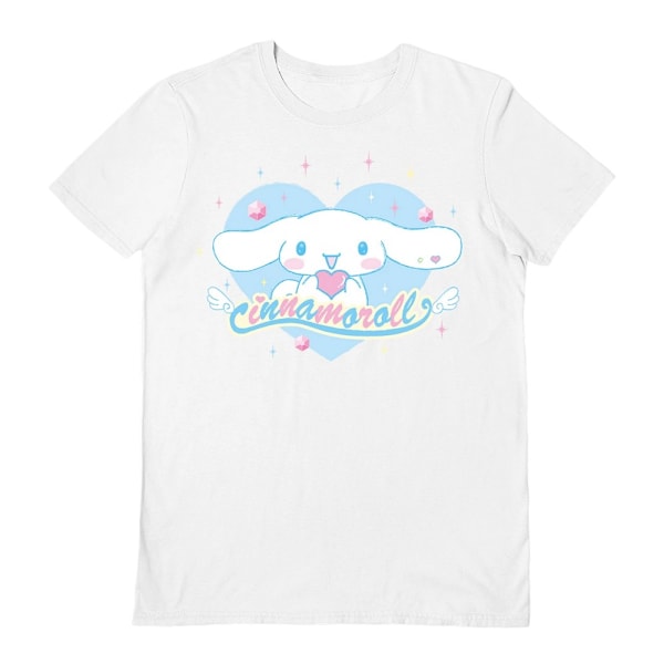 Sanrio Unisex Vuxen Cinnamorol Hjärta T-shirt S Vit White S