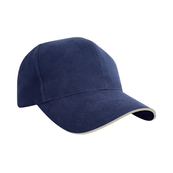 Result Headwear Pro Style Heavy Cotton Sandwich Peak Baseball C Navy/Natural One Size