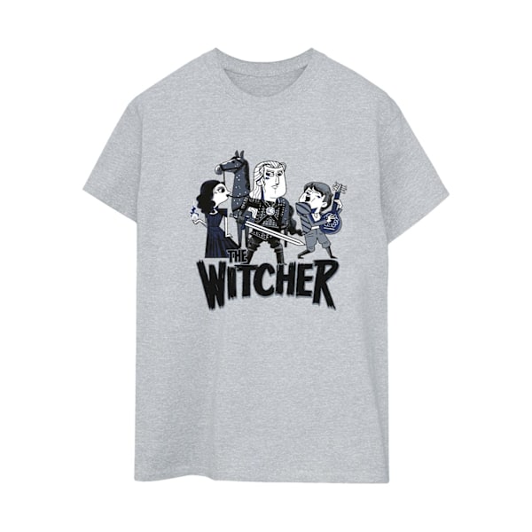 Netflix Dam/Damer The Witcher Team Illustrerad Bomull Boyfriend T-Shirt XXL Sports Grey Sports Grey XXL