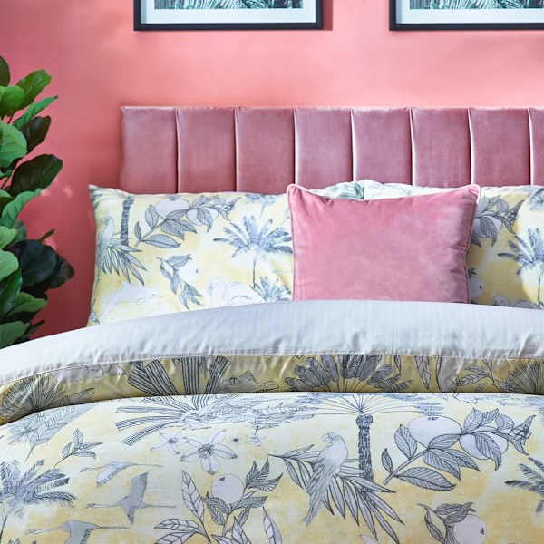 Furn Colony Palm Påslakan Set Enkelsäng Gul Yellow Single