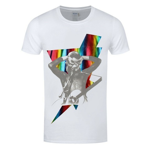 David Bowie Unisex Vuxen Holografisk Bolt T-shirt XL Vit White XL