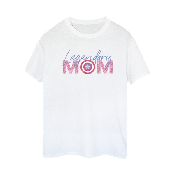 Marvel Womens/Ladies Avengers Captain America Mum Cotton Boyfri White S