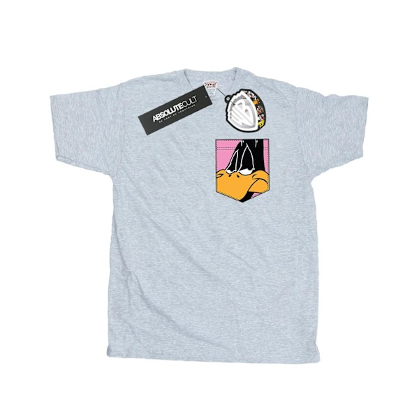 Looney Tunes Herr Daffy Duck Ansikte Faux Fick T-shirt S Sport Sports Grey S