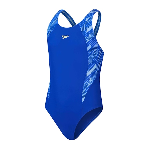 Speedo Girls Hyperboom Splice Muscleback One Piece Swimsuit 5-6 Blue/Blue 5-6 Years