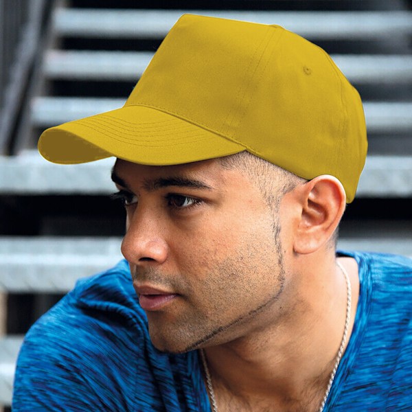 Result Unisex Core Houston 5 Panel Printers Baseball Cap One Si Yellow One Size
