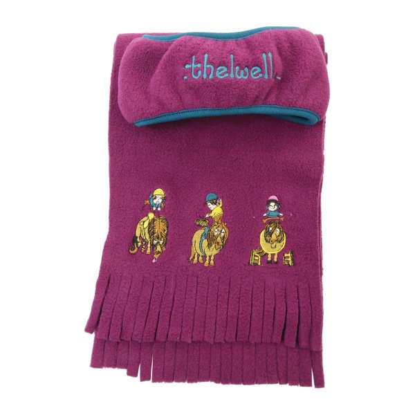 Hy Girls Thelwell Collection Pony Fleece Pannband & Scarf Set O Imperial Purple/Pacific Blue One Size