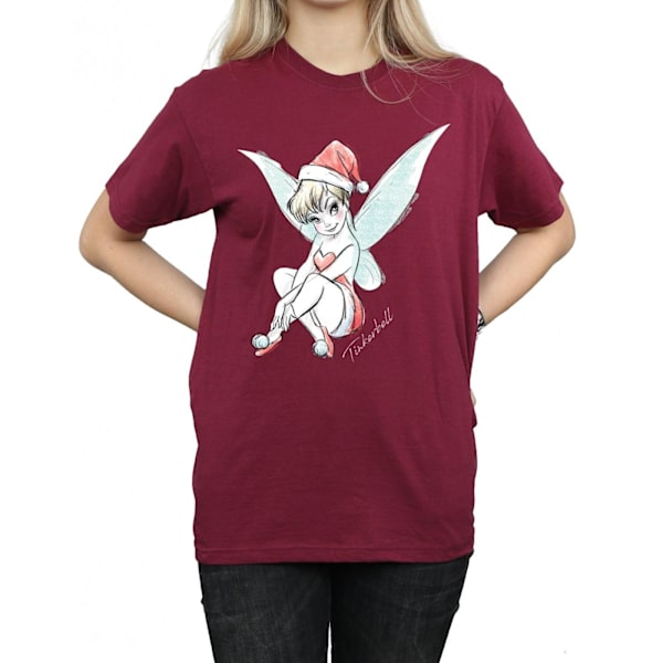 Disney Dam/Damer Tinkerbell Julfe Jultomte Bomull Pojkvän Burgundy XL