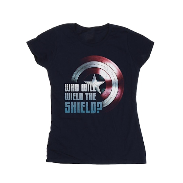 Marvel Dam/Damer The Falcon And The Winter Soldier Wield The Shield Bomull T-shirt XXL Marinblå Navy Blue XXL