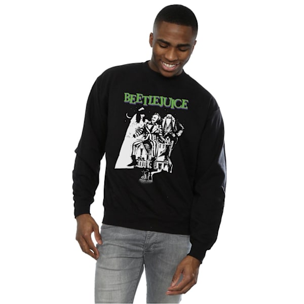 Beetlejuice Herr Mono Poster Sweatshirt XL Svart Black XL