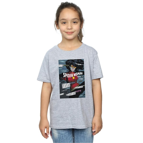 Marvel Girls Spider-Woman Cover Bomull T-shirt 12-13 år Spor Sports Grey 12-13 Years