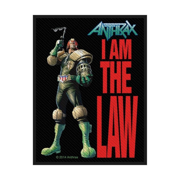 Anthrax I Am The Law Standard Patch One Size Svart/Röd/Blå Black/Red/Blue One Size