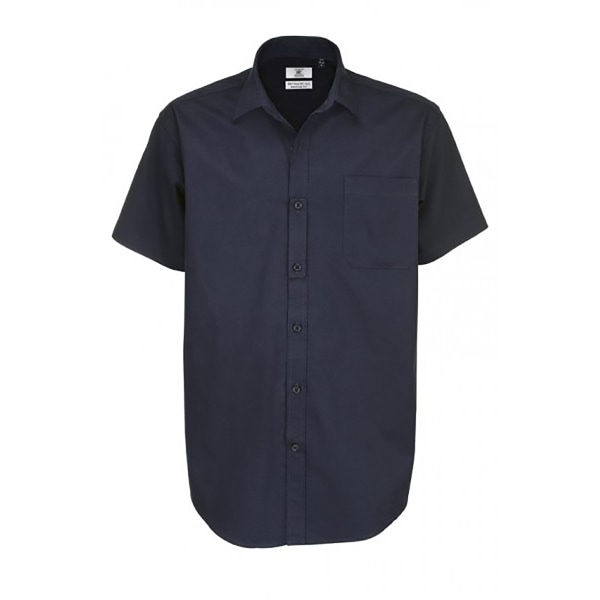 B&C Mens Sharp Twill kortärmad skjorta / Herrskjortor L Marinblå Bl Navy Blue L