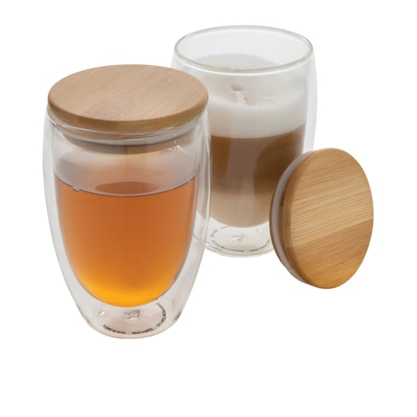 XD Collection Dubbelvägg 350ml Bambuglas (2-pack) One Si Transparent One Size