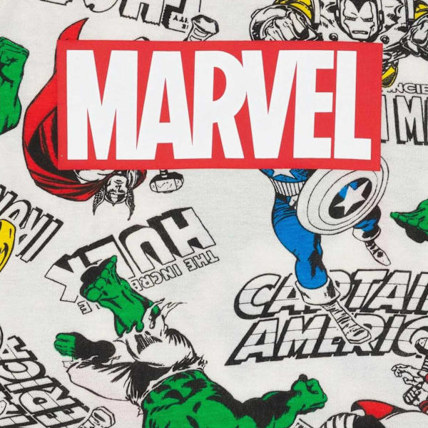 Marvel Boys Superhero Short Pyjama Set 7-8 år Vit/Multifärg White/Multicoloured 7-8 Years