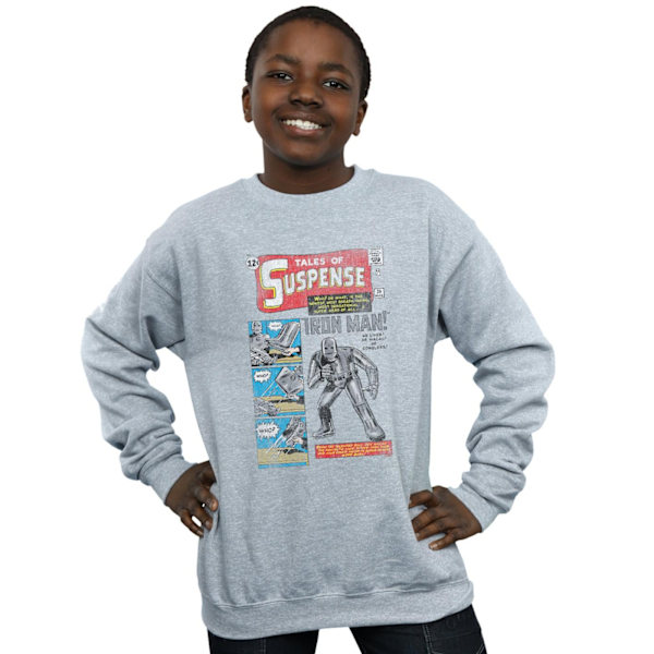 Marvel Boys Iron Man Distressed Tales Of Suspense Sweatshirt 9- Sports Grey 9-11 Years