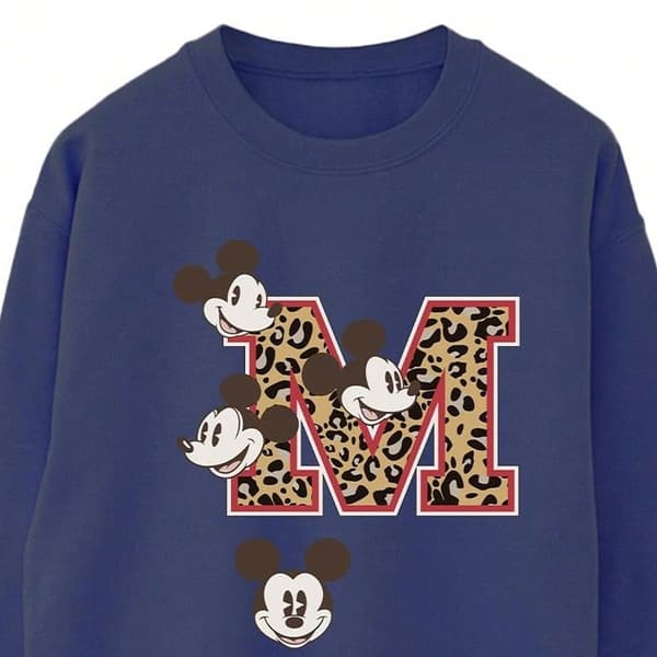 Mickey Mouse Herr M Ansikte Sweatshirt S Marinblå Navy Blue S