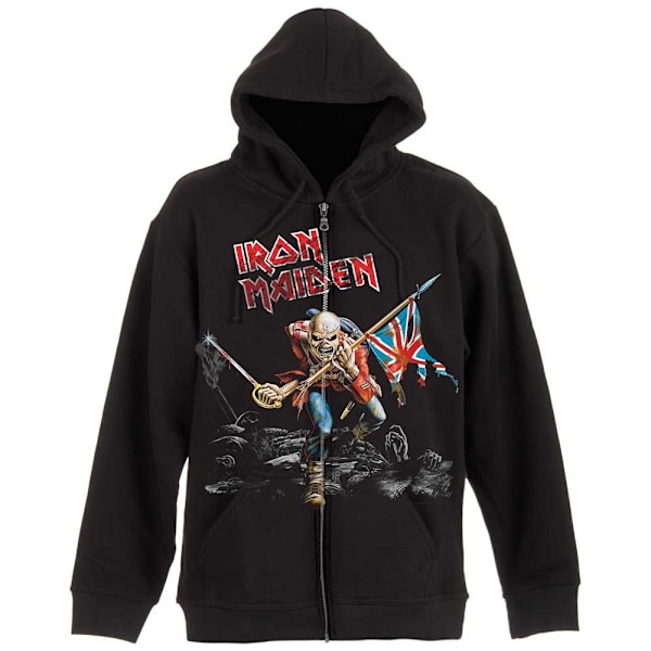 Iron Maiden Unisex Adult Scuffed Trooper Back Print Full Zip Ho Black L