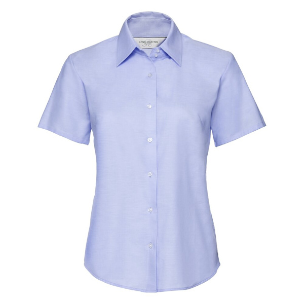 Russell Collection Dam/Dam Oxford Kortärmad Skjorta 4XL Oxford Blue 4XL