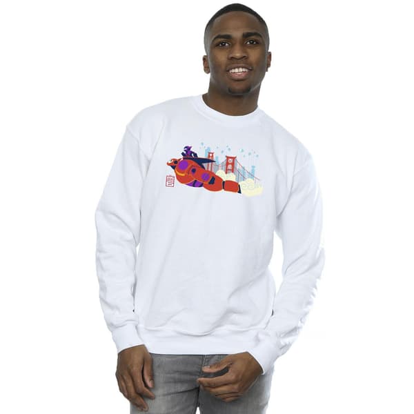 Disney Herr Big Hero 6 Baymax Hiro Bridge Sweatshirt 4XL Vit White 4XL