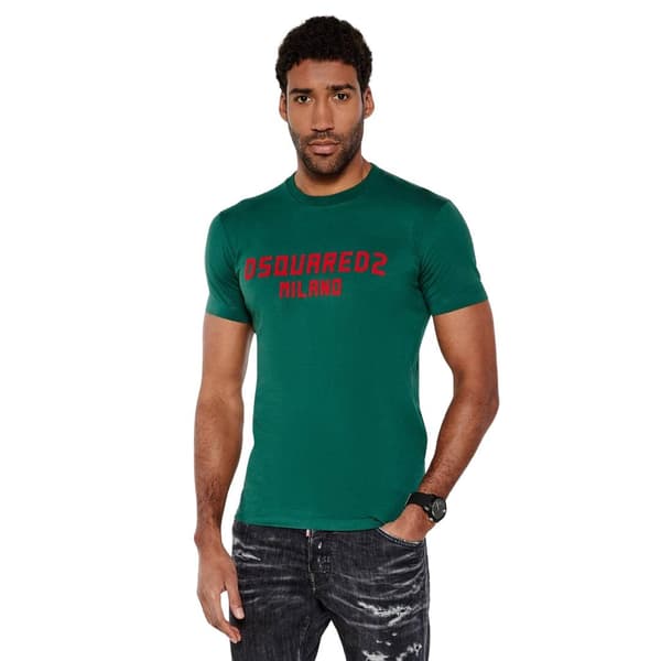 DSquared2 Herr Milano Bomulls T-shirt L Grön Green L