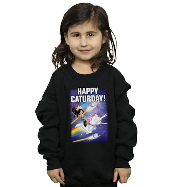 Disney Girls Wreck It Ralph Happy Caturday Sweatshirt 5-6 år Black 5-6 Years