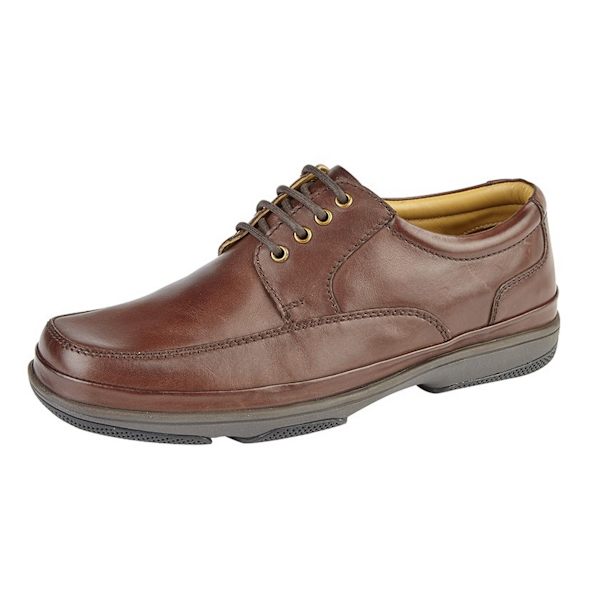 Roamers herr läder bred passform 4 ögle deluxe casual skor 9 UK Br Brown 9 UK