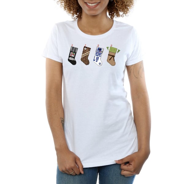 Star Wars Dam/Damer Julstrumpor Bomull T-shirt XXL White XXL