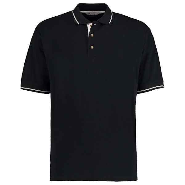 Kustom Kit Mens St. Mellion Mens Short Sleeve Polo Shirt L Blac Black/White L